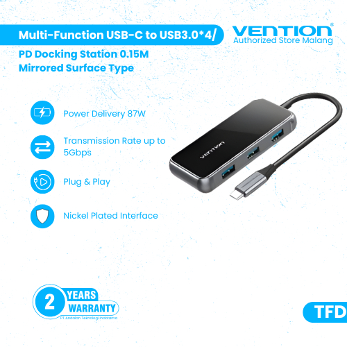 Vention Hub Multiport 9in 1 Docking Station USB Type C To HDMI TRRS VGA PD 100W Acrylic Type - TFL