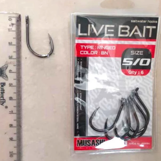Kail Pancing Saltwater Hooks Musashi Live Bait / Master Live Bait Ringed BN