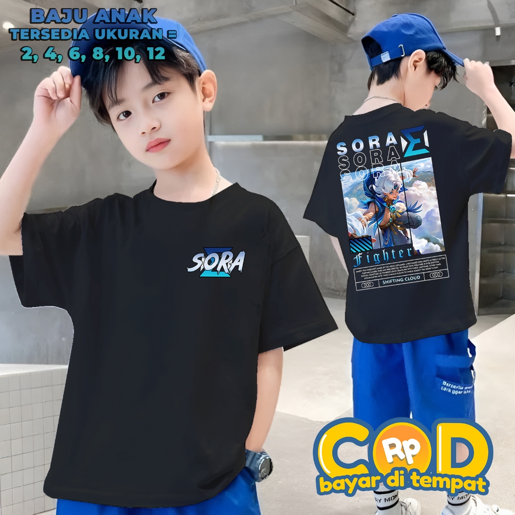 Baju Hero MLBB Bahan Premium soft pe 24s Kaos Anak Hero ML Sora Fighter Hero ML Terbaru