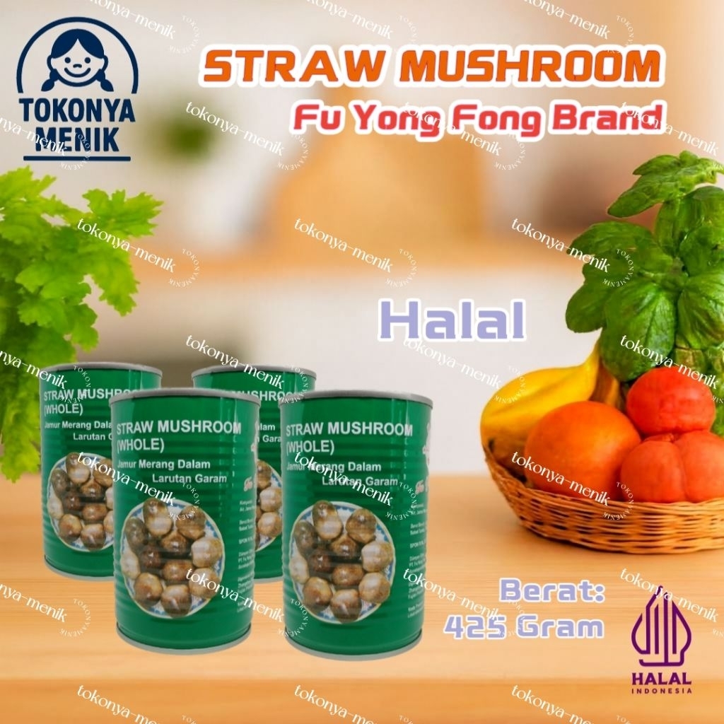 STRAW MUSHROOM (WHOLE) / JAMUR MERANG Fyf & Narcissus 425gram