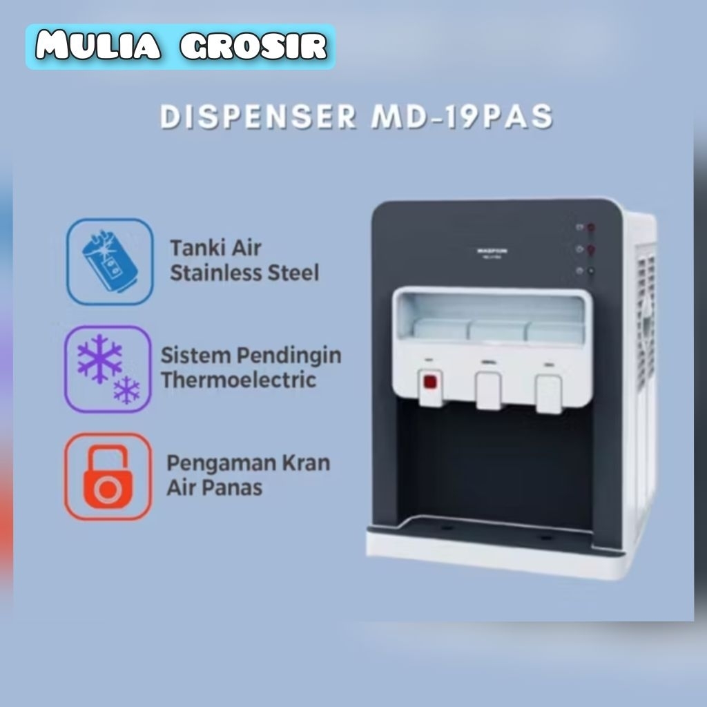 maspion dispenser 3kran 320 watt md 19 pas dispenser maspion galon atas
