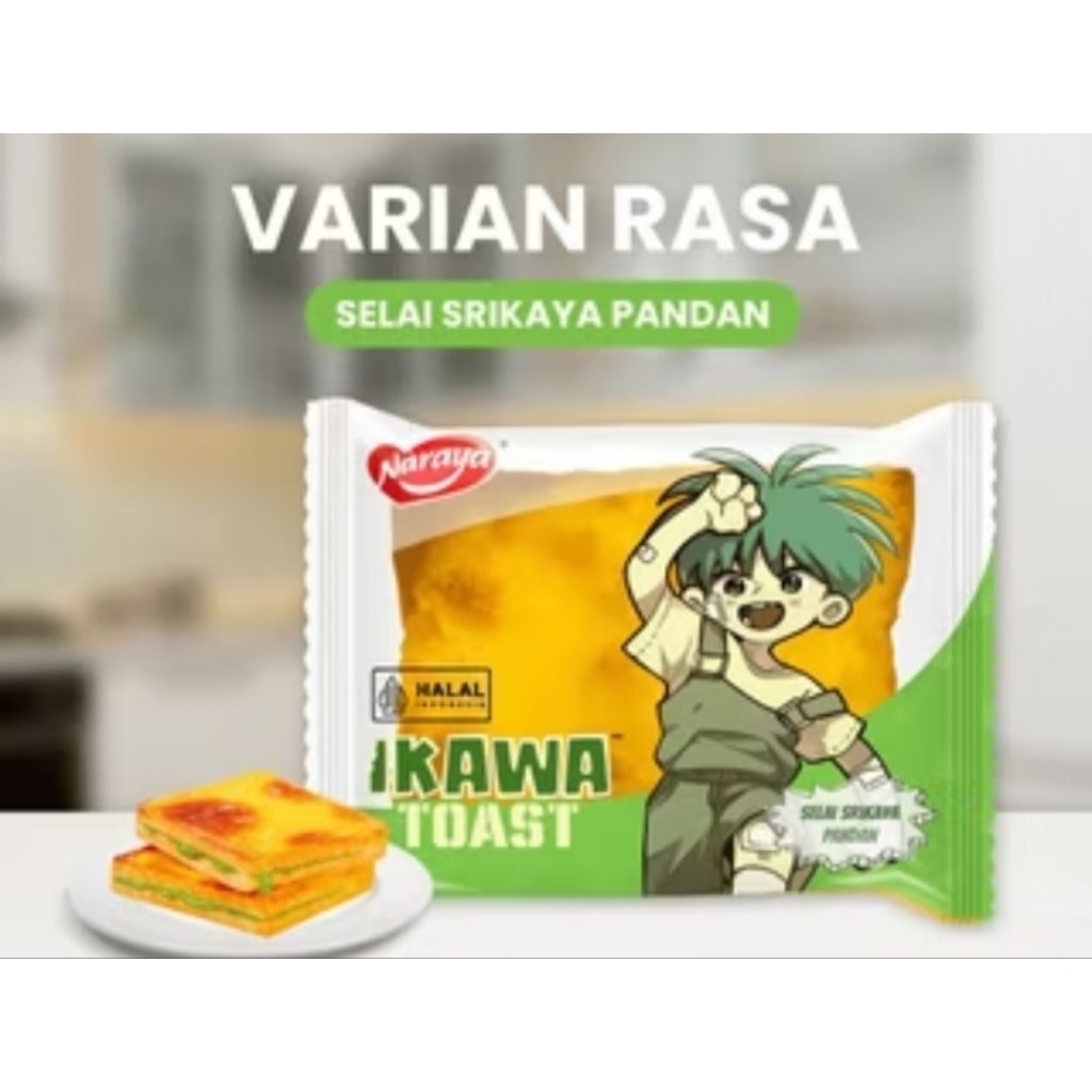 Roti Panggang ikawa rasa pandan Kemasan 1PCS