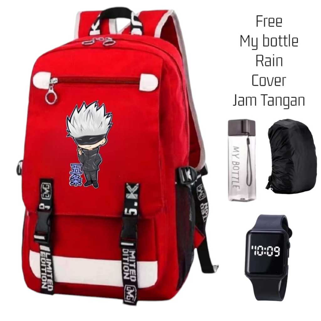 Tas Ransel Kakashi Naruto Anak Kanvas Kekinian - Tas Anak Cowok Canvas Gambar Evos Ringan Sekolah SD