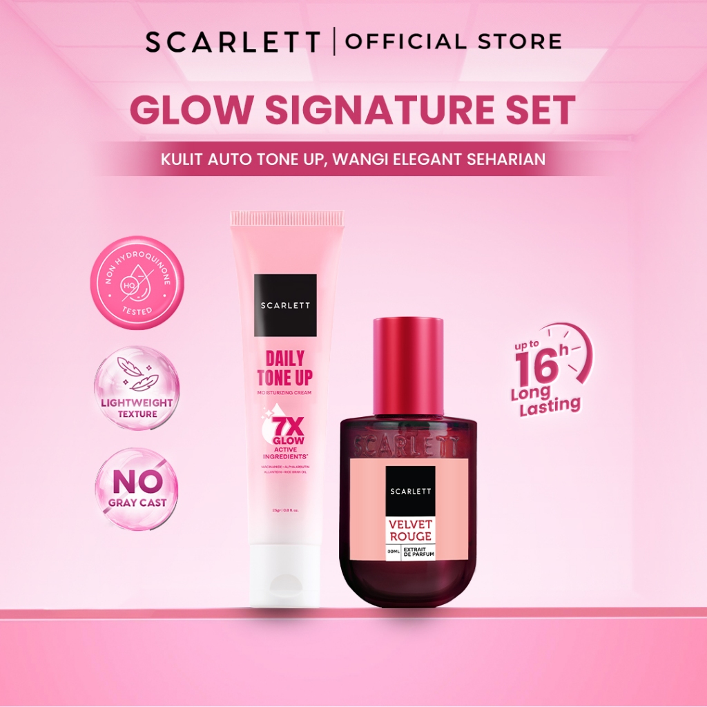 Scarlett BEST SELLER Bundle Tone Up Cream + Eau De Parfum / Extrait De Parfum | Krim Mencerahkan Waj