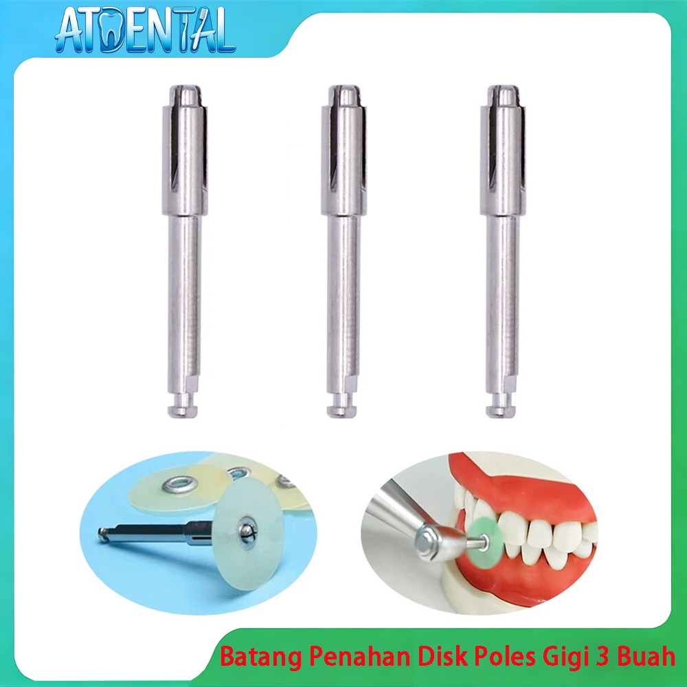 3PCS Dental Polishing Disk Gigi Mandrel Soflex Flexi/Batang Penahan Disk Poles Gigi 3 Buah