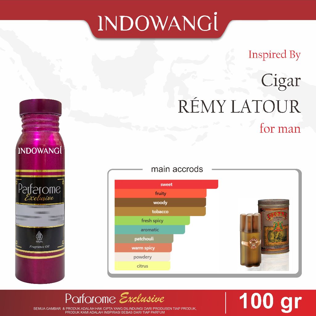 Bibit Parfum Cigar REMY LATOUR  by PARFAROME EXCLUSIVE Kemasan Segel 100GR