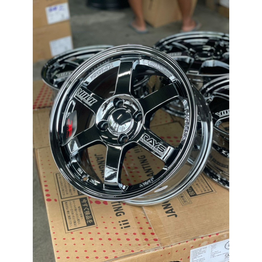 TE37 ring 15 pcd 4x100 black crom