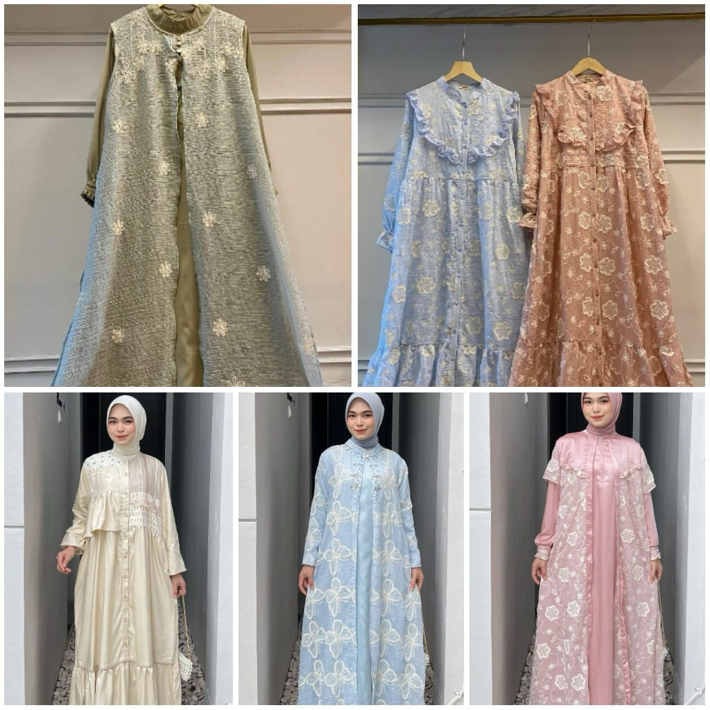 DRESS GAMIS TRISET ATHAYAA TERBARU - Katun Triset Blouse Katun Premium Tunik Gamis Wanita terbaru