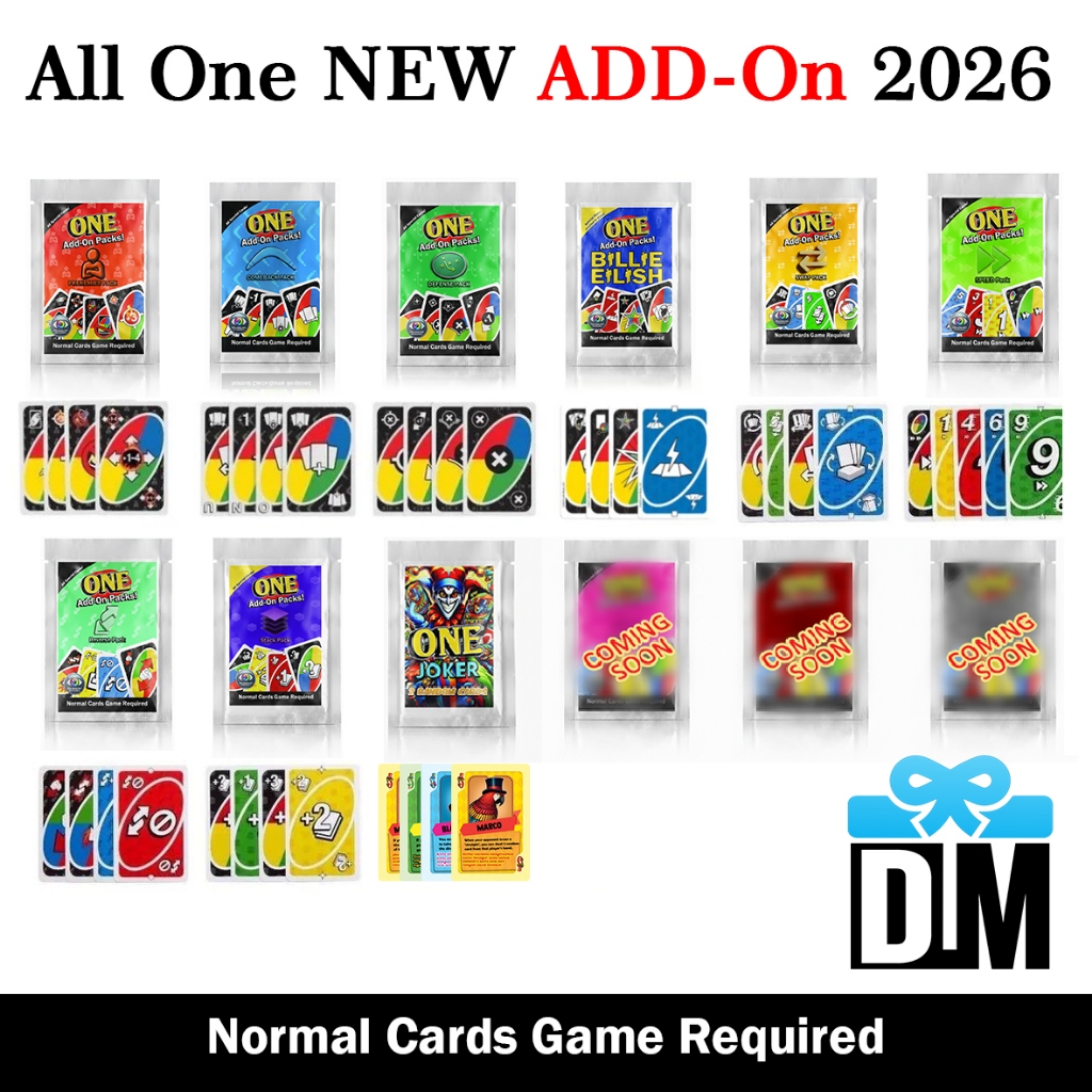 Kartu Mainan Tambahan 2026 One uno Add On Addon Expansion Expand Penambah Kartu to Basic Normal Card