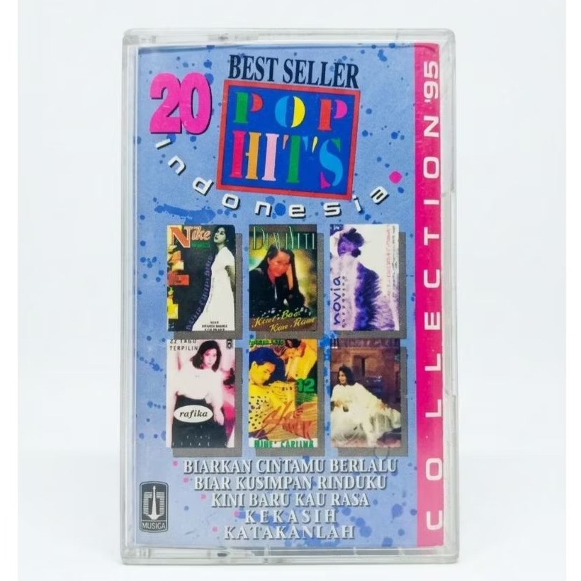 Kaset 20 Best Seller Collection 95 Pop Hits Indonesia (Cover Dalam Ada Coretan) / Nike Ardilla, Popp