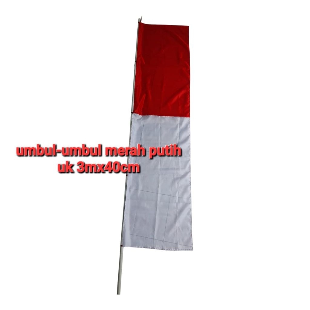 umbul-umbul merah putih uk 3mx40cm,umbul-umbul polos merah putih