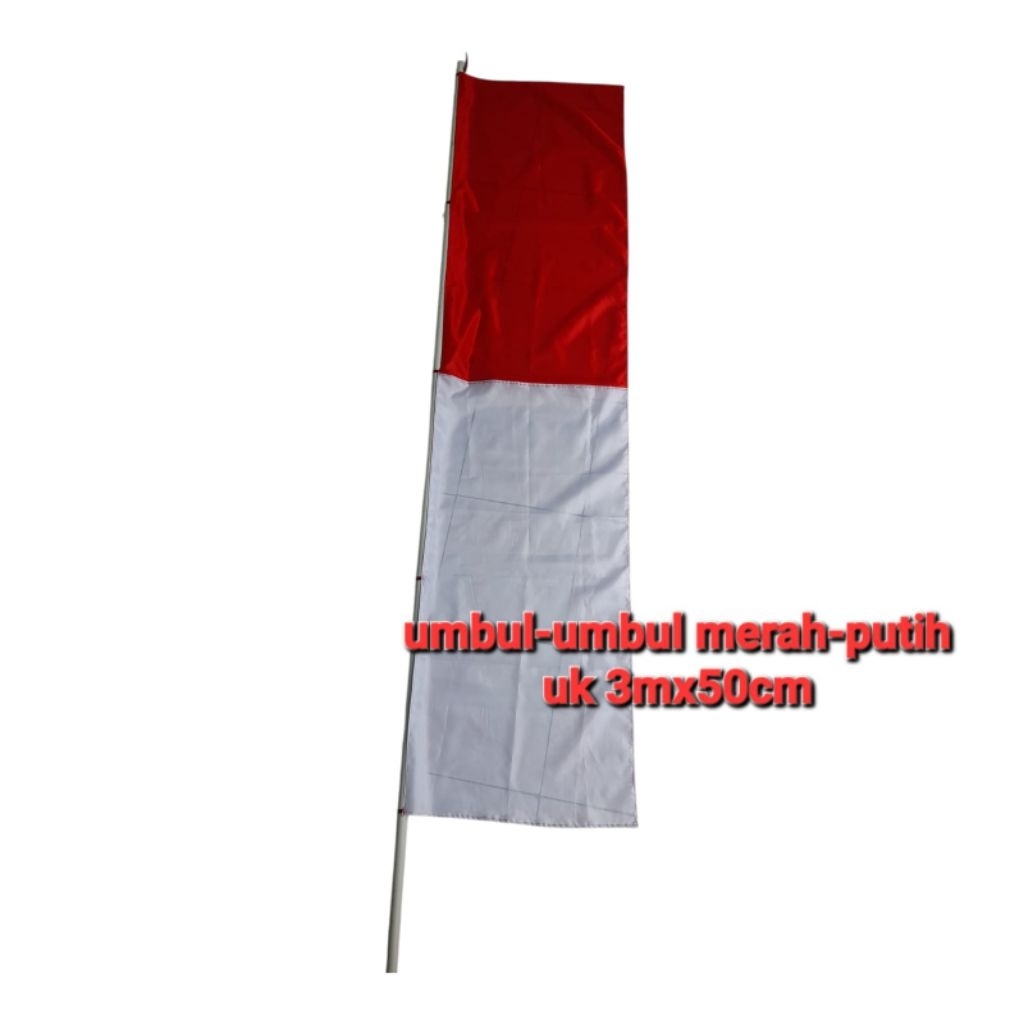 umbul-umbul merah putih uk 3mx50cm,umbul-umbul polos merah putih,umbul-umbul polos