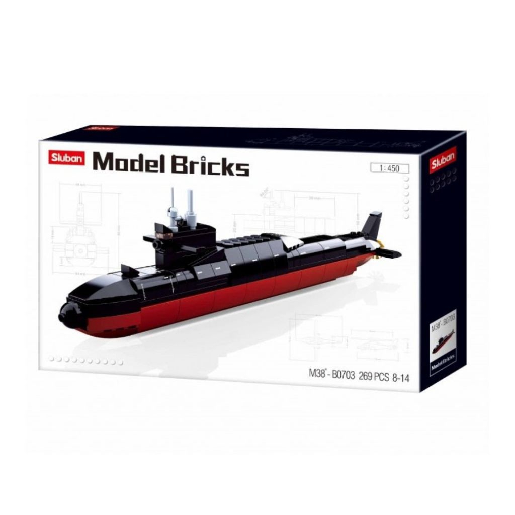 Sluban model bricks 094 kapal selam B0703 - sluban model bricks strategic submarine