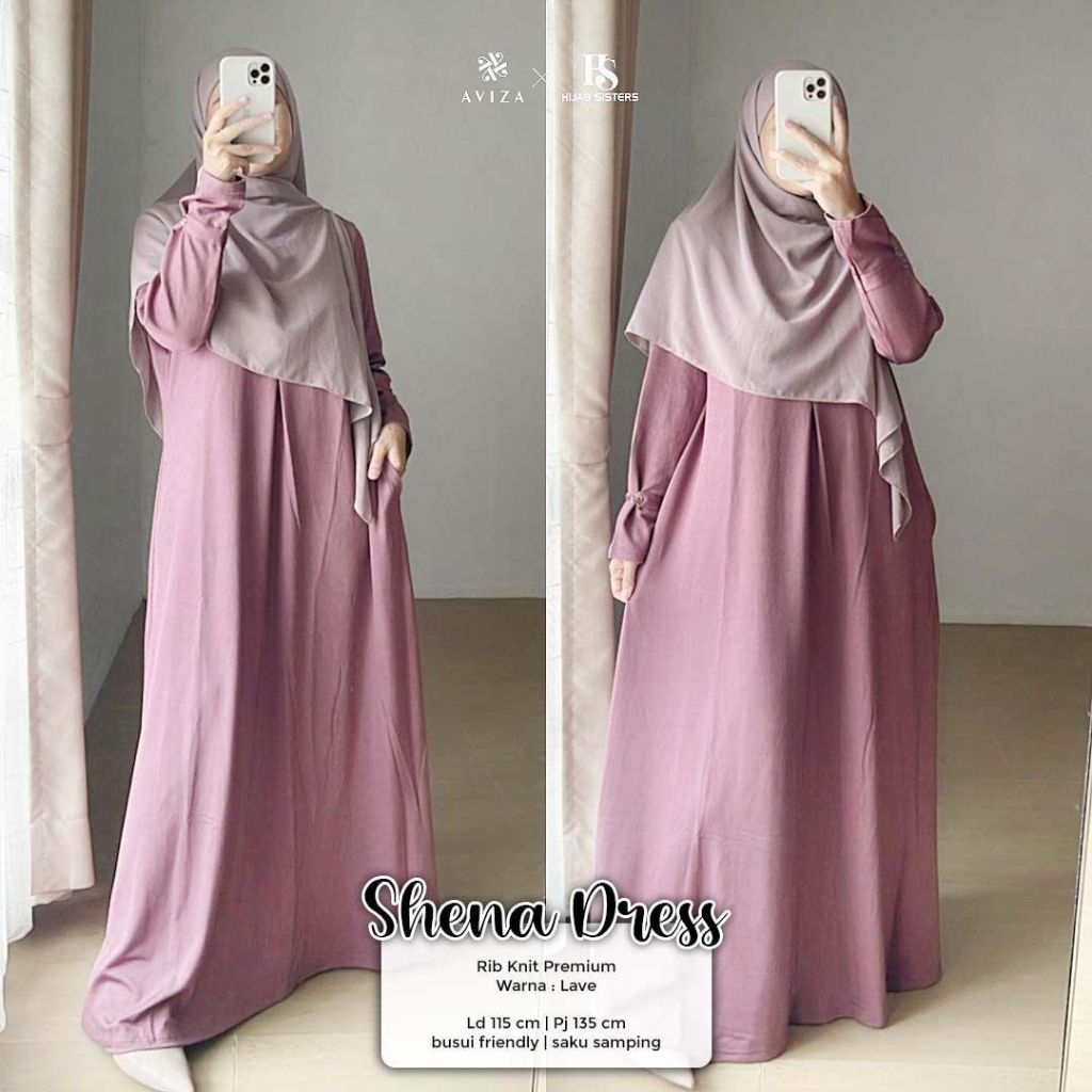 Shena Dress Gamis Knit Premium Original Produk By Hijab Sister