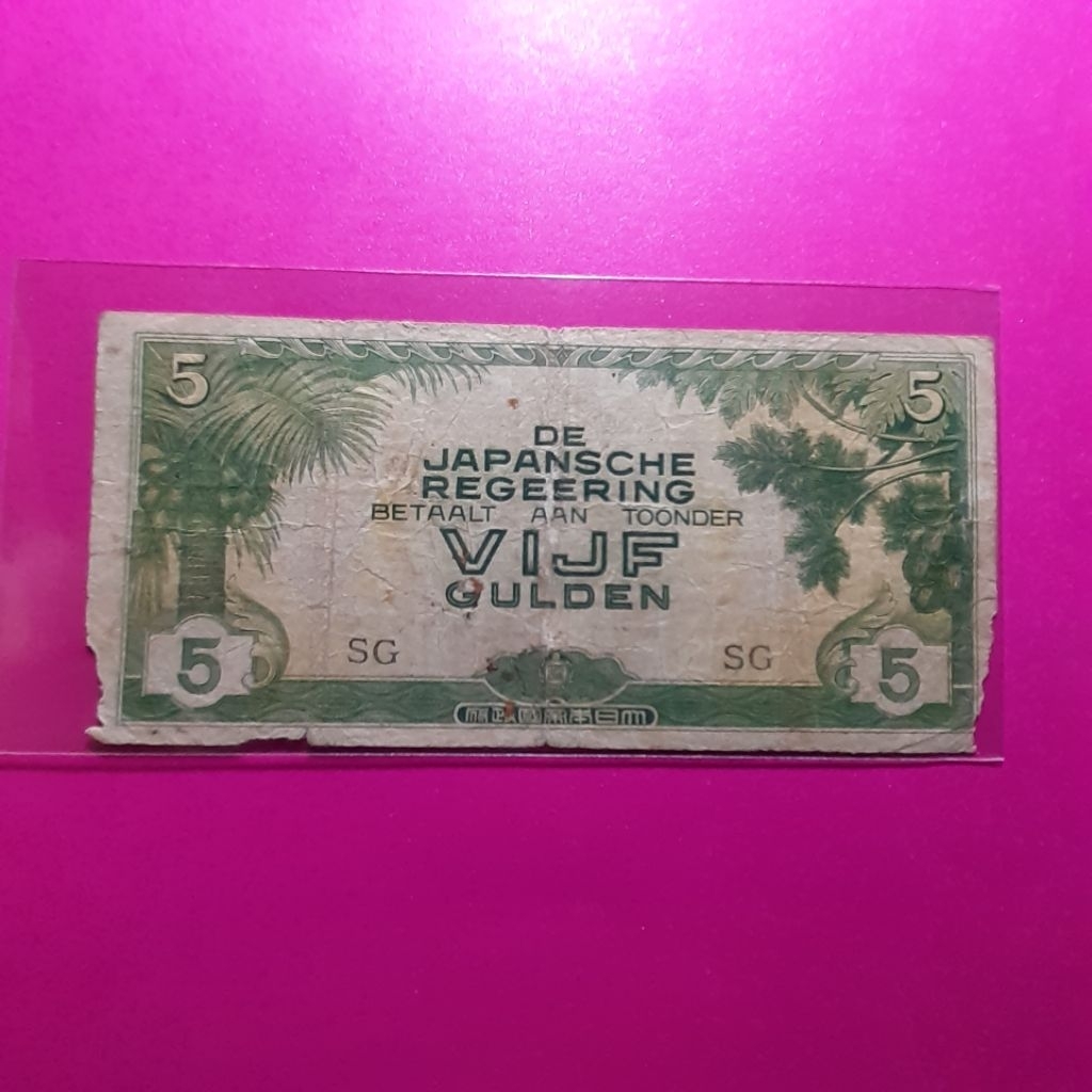 uang kuno Djr 5 gulden