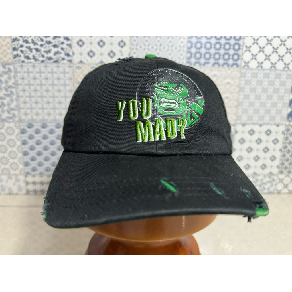 Topi Second Brand Branded Ripped Cap You Mad HULK Marvel By Disney Park Original Merch