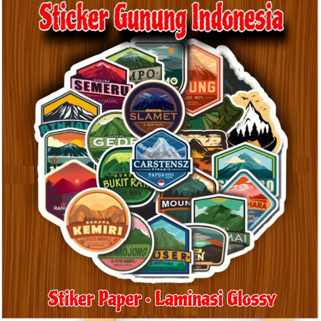 Stiker Gunung Indonesia - Stiker Keren Pendakian Gunung Seluruh Indonesia
