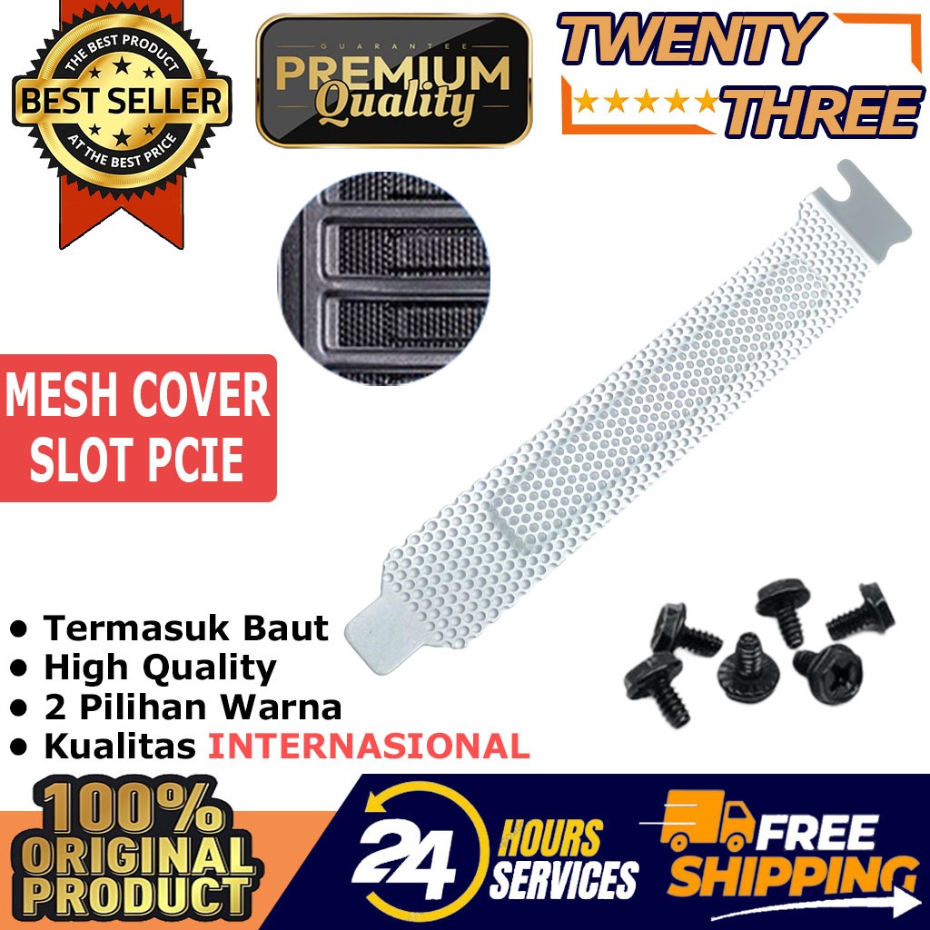 Tutup Penutup Slot VGA Cover Pcie pci VGA case pc casing komputer back Panel Mesh Net Putih