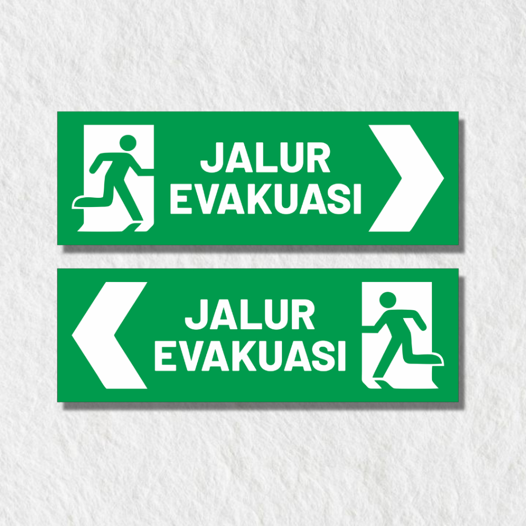 Jalur Evakuasi Akrilik / Papan Tanda Jalur Evakuasi Parkir Akrilik / Signboard Jalur Evakuasi Acryli
