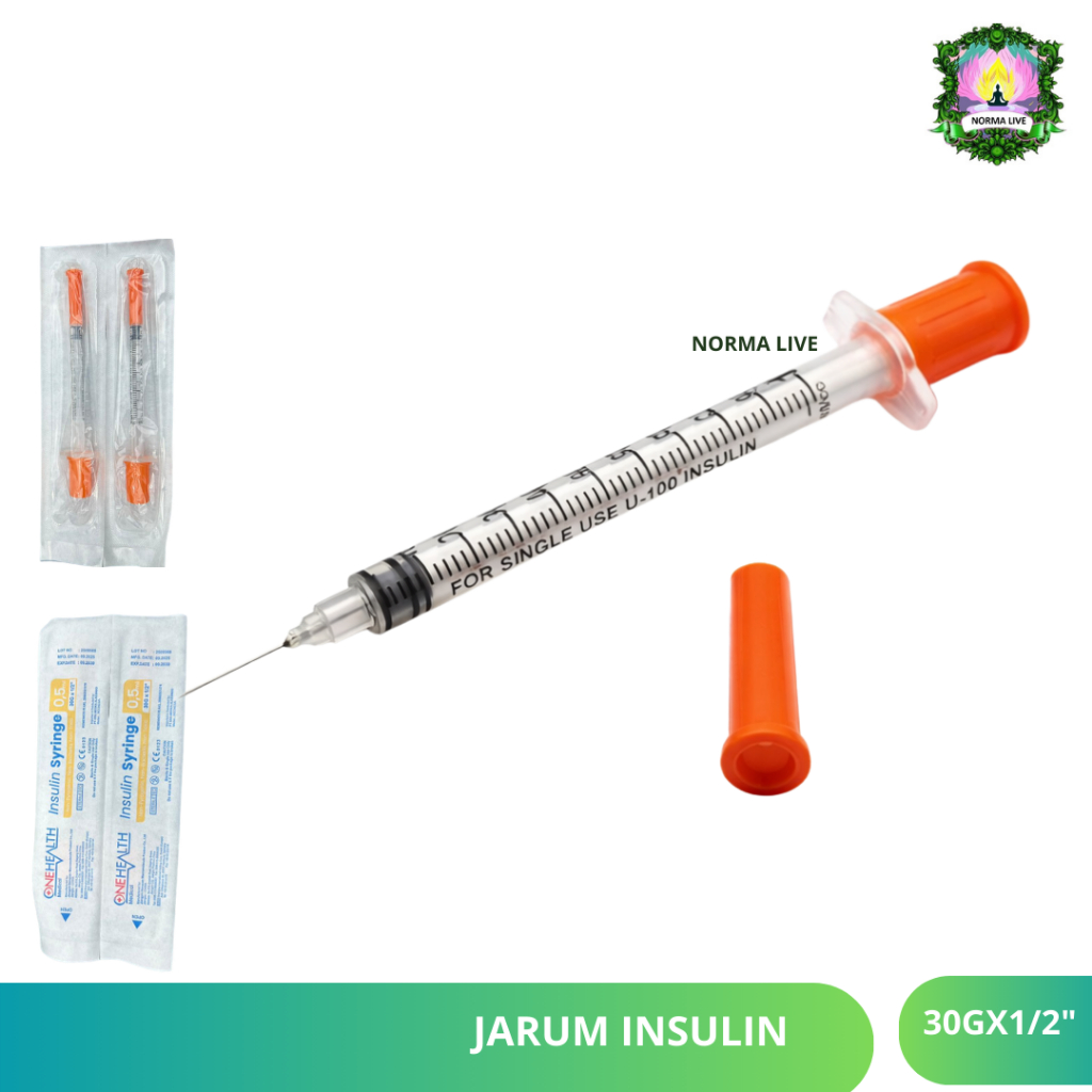 Spuit Syringe Insulin Onehealth 0,5ml 0,5cc 30G Disposable Jarum Insulin 100U Sterile Onehealth Spui