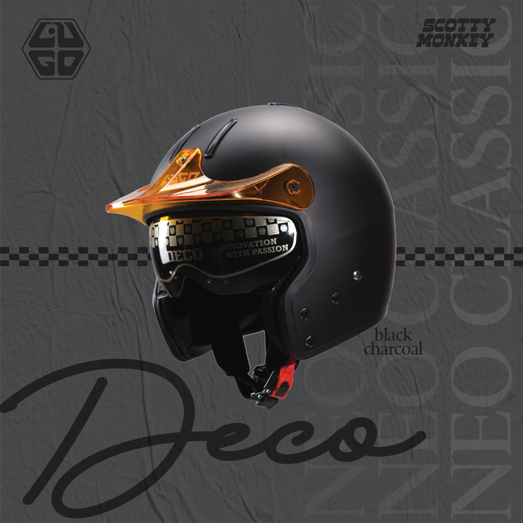Helm Bogo Classic Retro Lugo Deco - Scooty Monkey