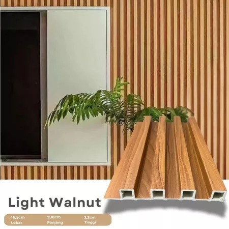Wall Panel PVC 290x16cm Anti Rayap Anti Air Motif Kayu Serat Camouflage Banyak Warna - WPC WALL PANE