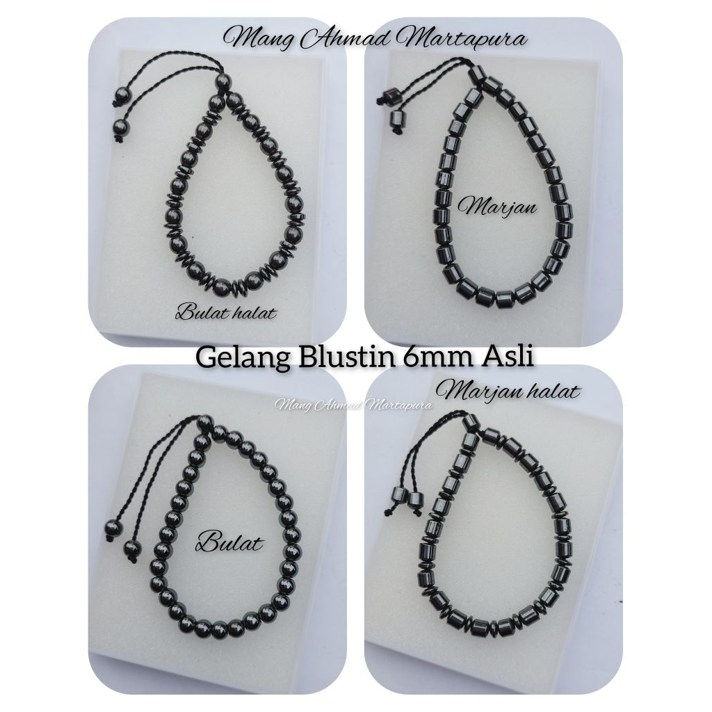 Gelang Batu Blustin 6mm - Batu Hematite Blustin Banyak Varian Original
