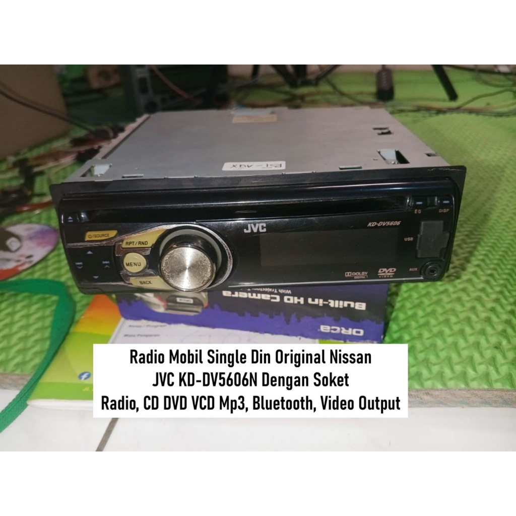 Radio Mobil Single Din JVC KD-DV5606N Original Nissan Sudah Bluetooth | Dengan Soket | Kondisi Bekas