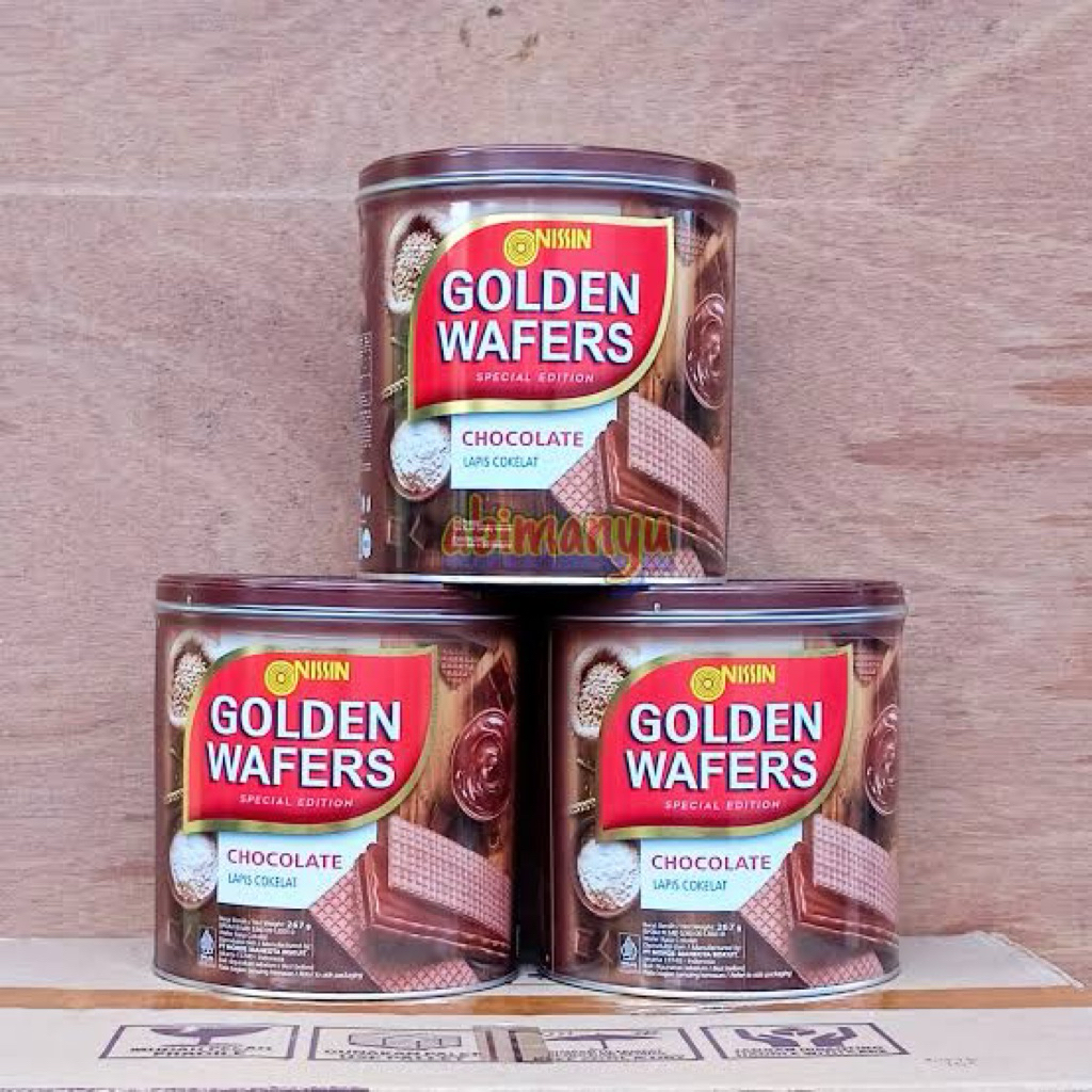 JAJAN KALENG GOLDEN NISSIN WAFERS KEMASAN KALENG, 1 KARTON ISI 6 KALENG, EXP AMAN JAYA POLL, RASA CO