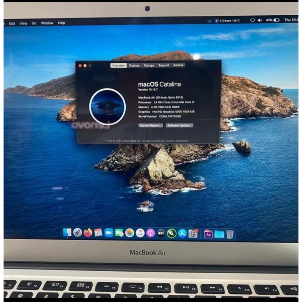 Macbook air 2014 second fullset istimewa