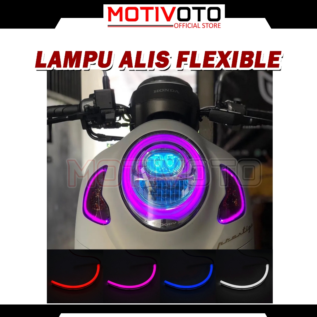 DRL Neon LED Lampu Alis Demon Senja Sein 15cm Motor Nmax Aerox 155 NVX Vario 150Fi Scoopy Beat ESP M