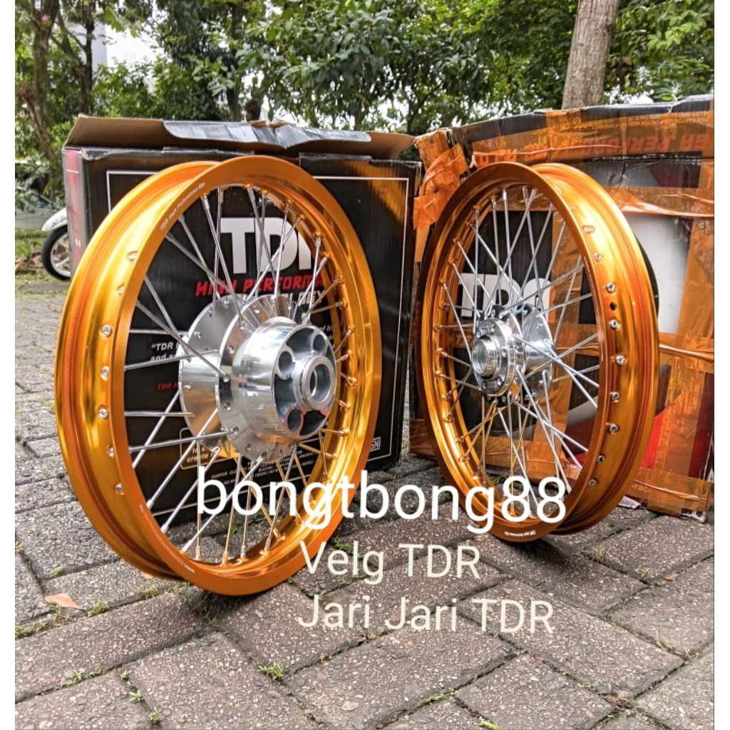 Velg tiger revo Scorpio tiger 2000 lama megapro lama Velg tdr 185 215 ring 17 Gold Kuning  tiger rev