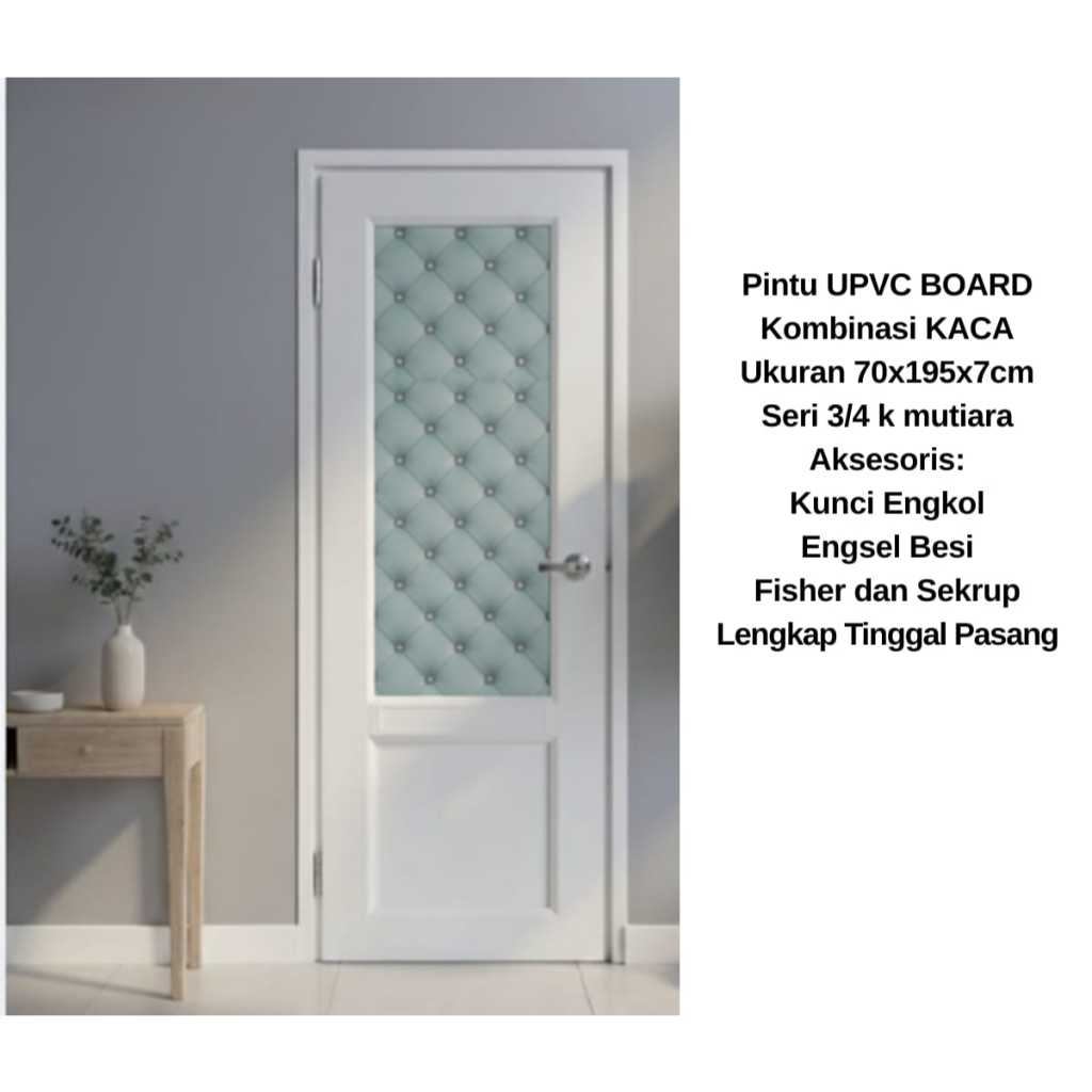 PINTU KAMAR TIDUR/KAMAR MANDI UPVC BOARD CUSTOM (90x210)-(85x210)-(80x200)-(70x195)