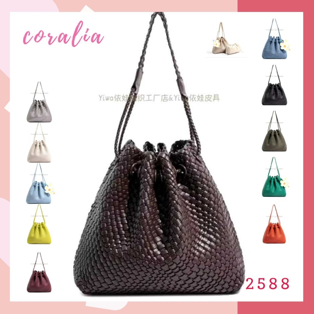 Tas Serut Wanita | Fashion Branded | Anyaman | Coralia | 2588