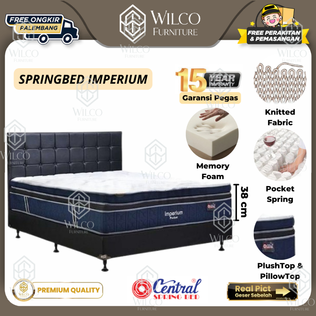 Kasur Imperium Pocket by Central / Springbed Imperium Pocket Tebal Murah - Matras Aja, 120x200