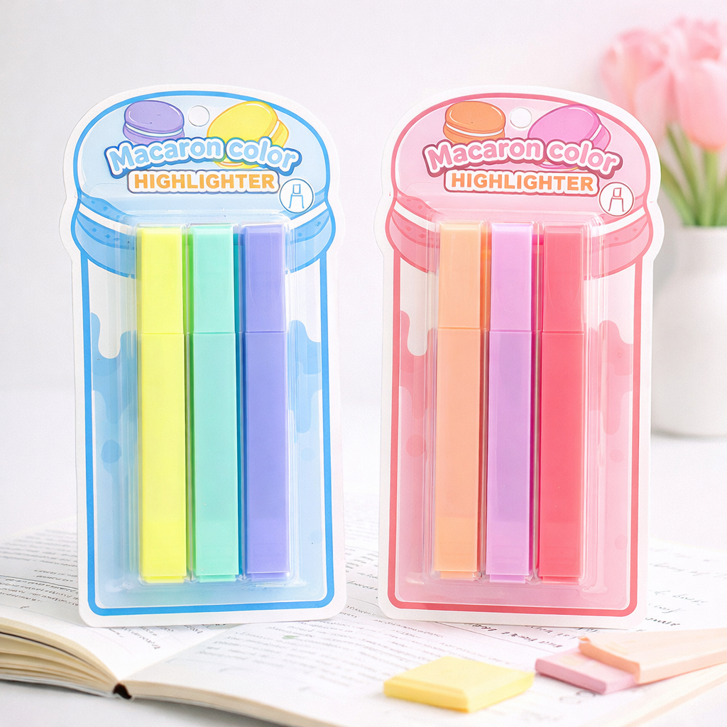 HIGHLITER WARNA PASTEL SET / I SET HIGHLITER PEN WARNA ISI 4PCS / COD 1 SET ISI 4 HIGHLIGHTER PEN WA