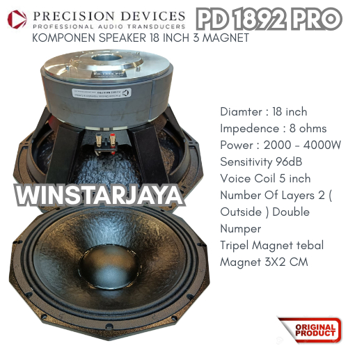 KOMPONENT SPEAKER PD1892MKIII PRO TRIPLE MAGNET Speaker Komponen 3 Magnet