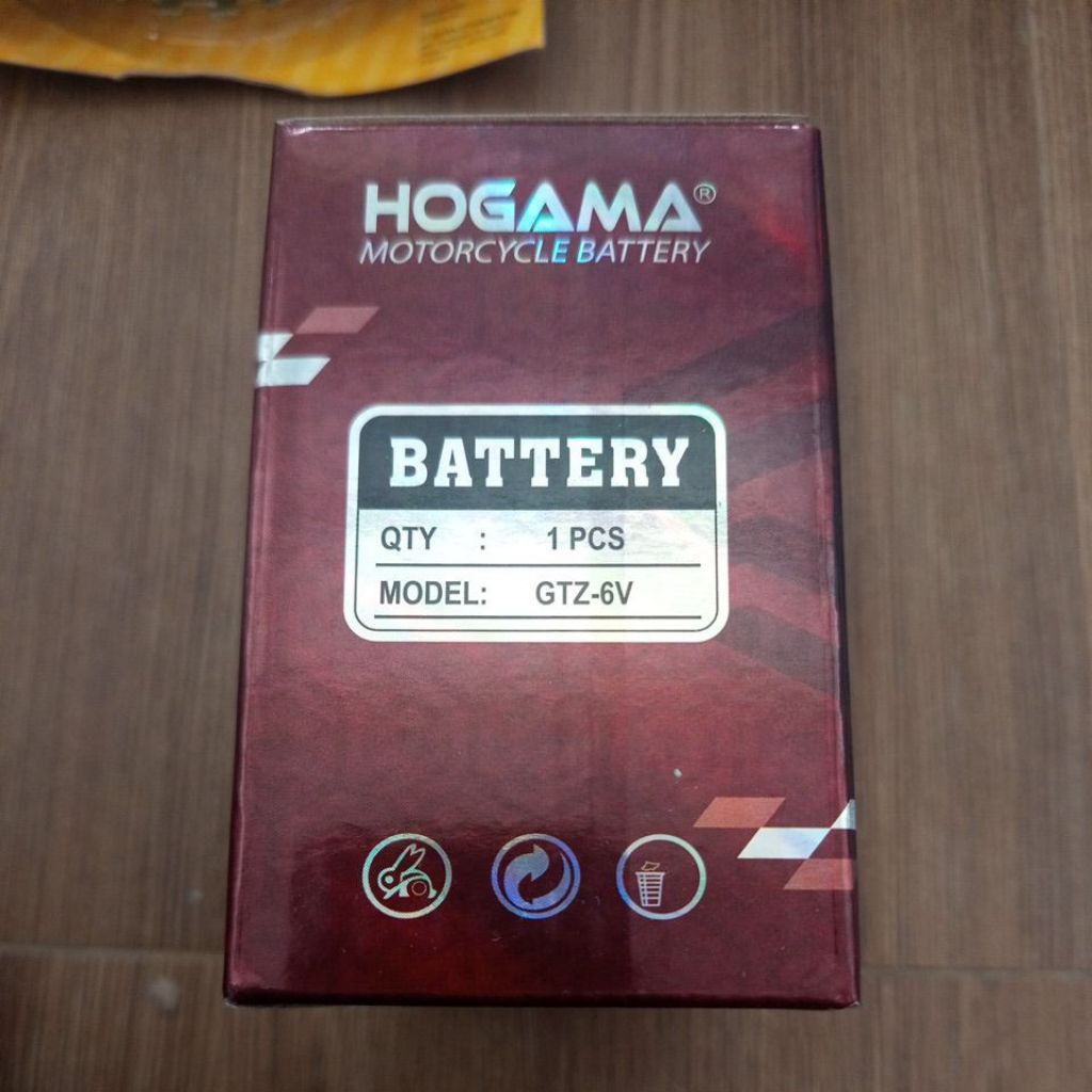 Aki motor GTZ-6V vario 125 satria Fu CBR 150 ori HOGAMA