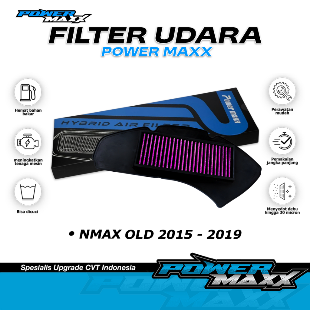 Filter Udara HYBRID Yamaha Nmax OLD - NMAX 2015-2019 Filter - NMAX 2018 - BISA DICUCI - POWERMAXX RA