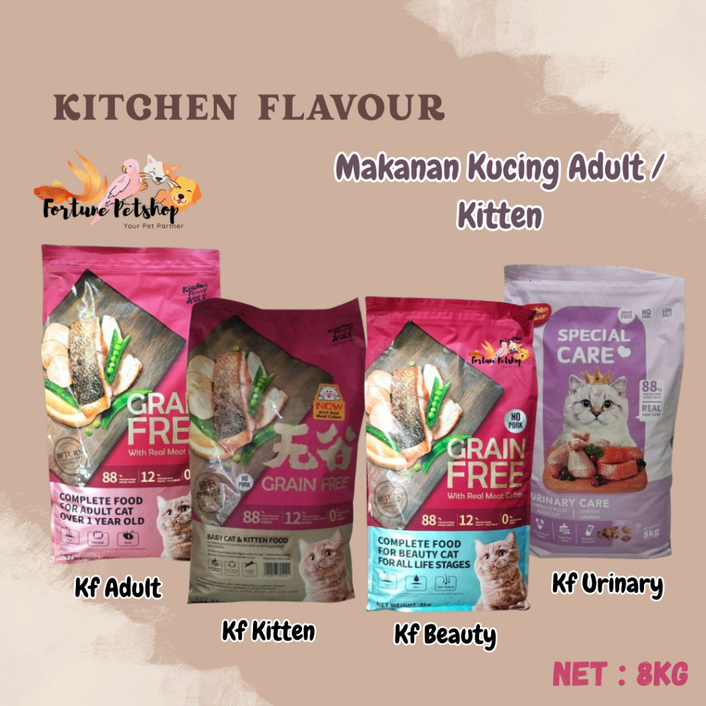 KHUSUS EKSPEDISI KF Kitten 8Kg / KF Beauty 8Kg / KF adult 8Kg / KF Urinary 8Kg Kitchen Flavor Grain 