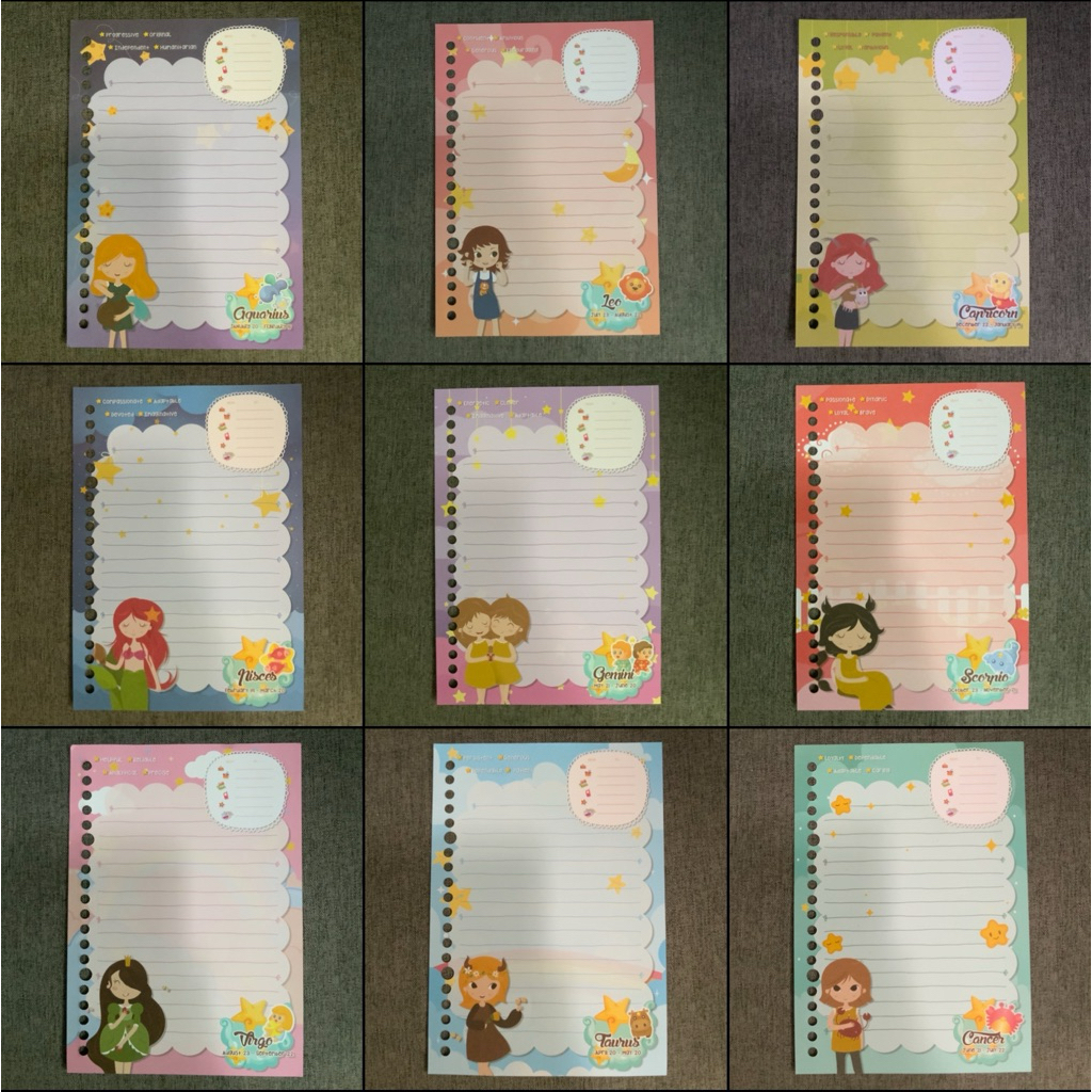 [per lembar] Zodiac Harvest - Isi binder harvest kolektor loose leaf A5 / Harvest Zodiac / Isi binde