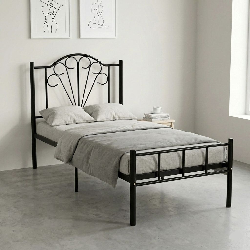 [R03] Ranjang Besi 90x200cm | 100x200cm | 3 Kaki | Ranjang Besi Medan