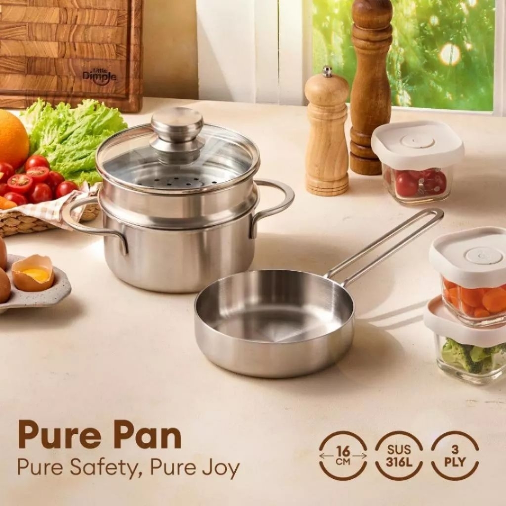 Little Dimple Pure Pan | Panci Stainless Steel Premium Set 316L