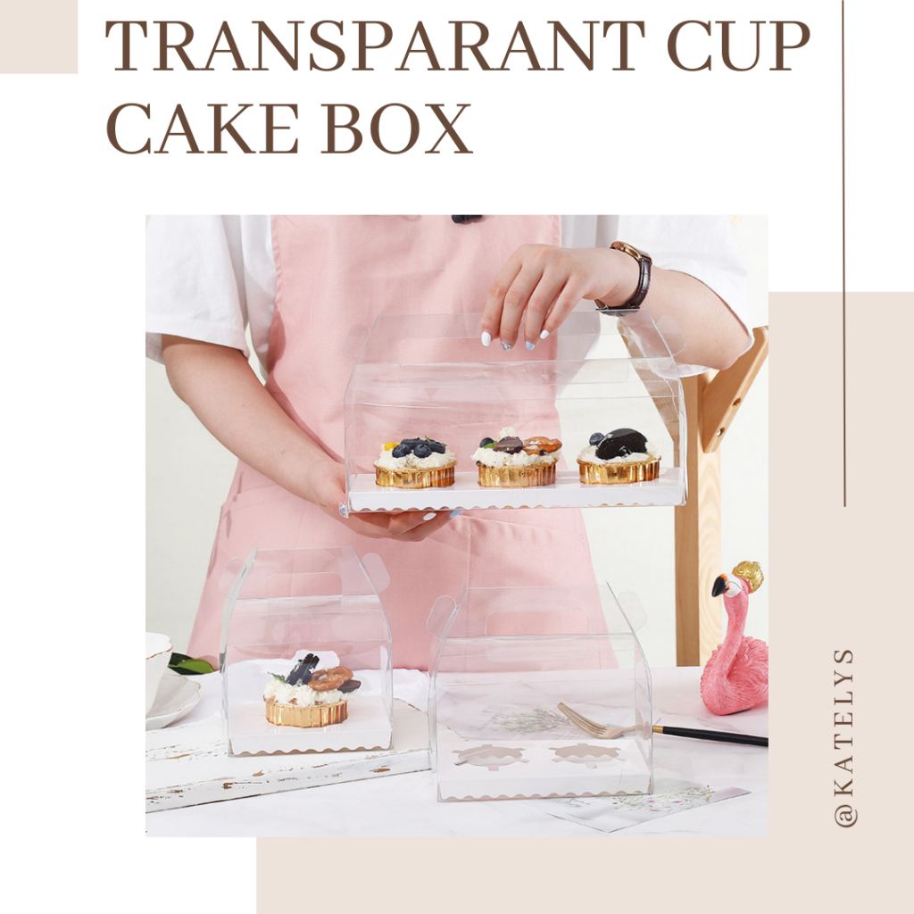 Box Mika Cup Cake | Kotak Muffin Dessert | Transparent Cupcake Box
