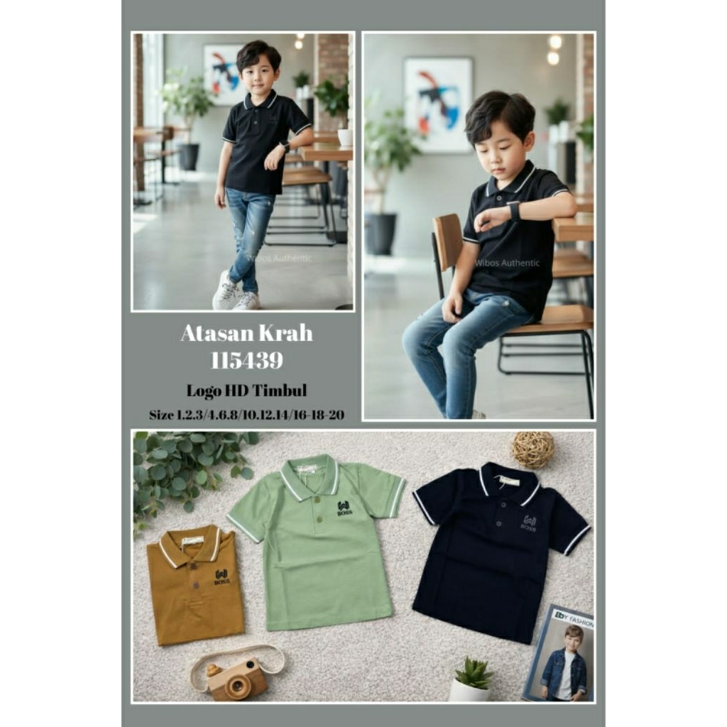 atasan kaos krah anak WIBOS