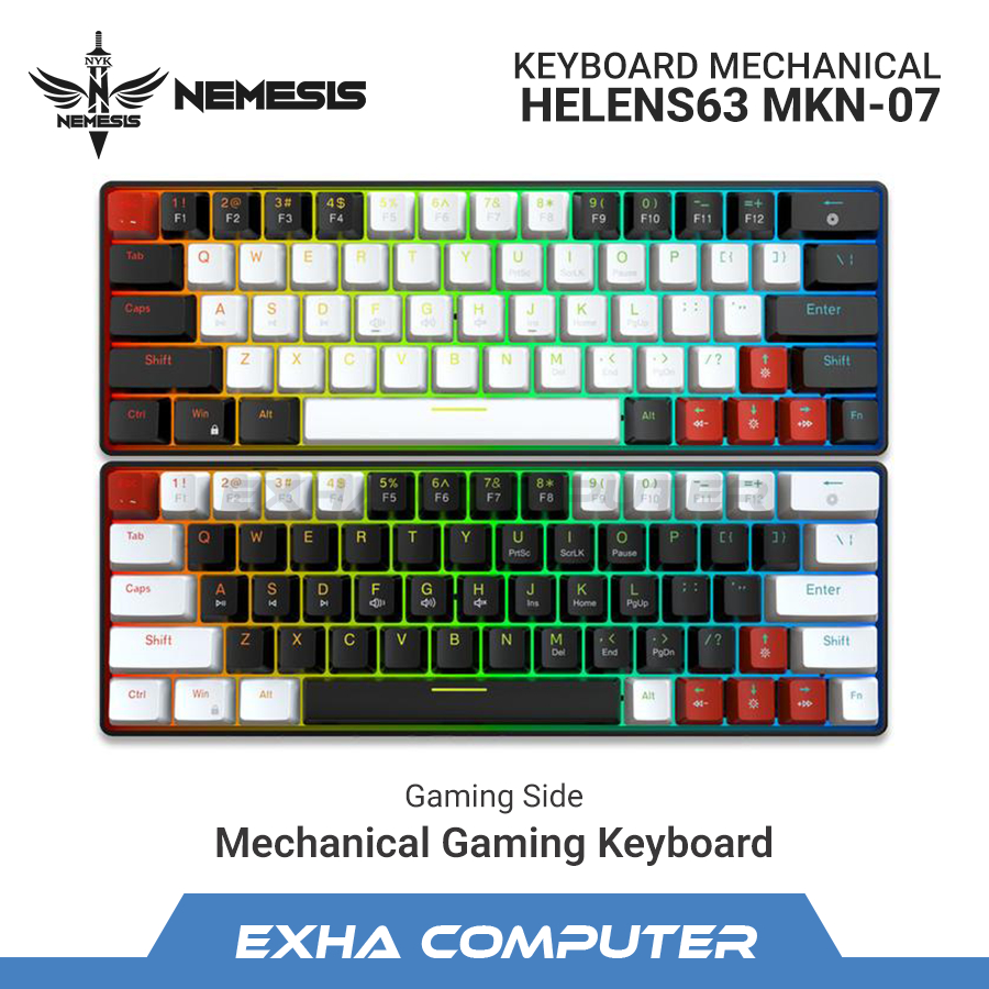 Keyboard NYK Nemesis Helens / Helens63 MKN07 / MKN-07 Wired Mechanical Gaming Keyboard Kabel LED