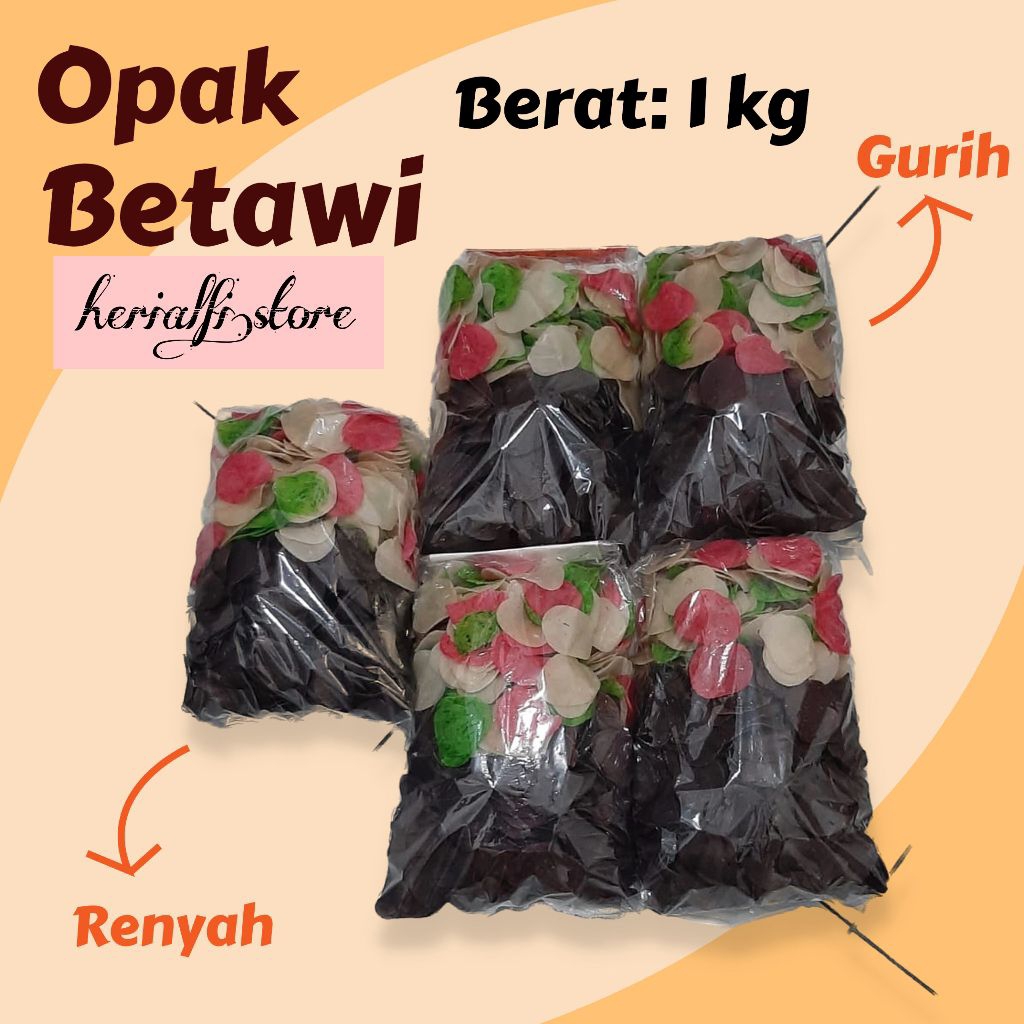 Opak ketan 1kg, ½kg, ¼kg / Opak betawi asli / kerupuk opak ketan / kerupuk opak betawi / kue lebaran