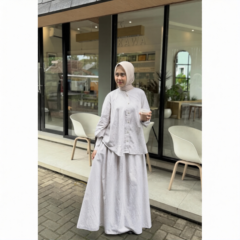 Dresseria set rok kemeja oversize / stelan kemeja dan rok/ kemeja oversize / kemeja wanita
