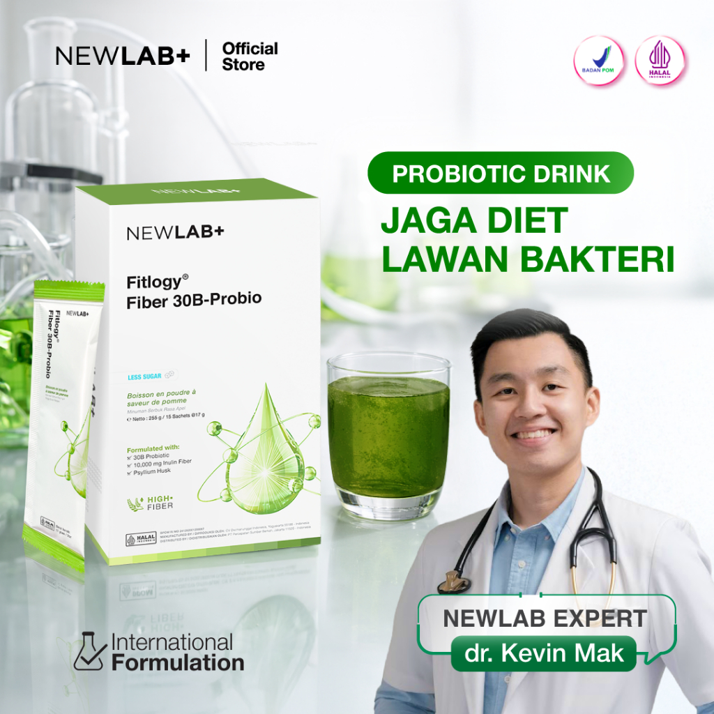 NEWLAB Fitlogy Fiber 30B-Probio | Minuman Probiotik | Fiber Drink untuk Diet | Kaya akan Probiotic 1