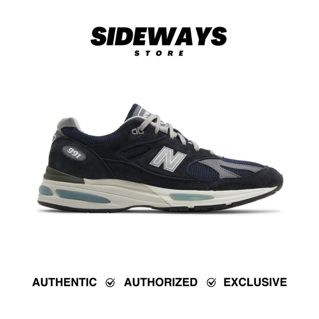 New Balance 991v2 Dark Navy Smoked Pearl Silver (U991NV2) - 100% Original Guarantee